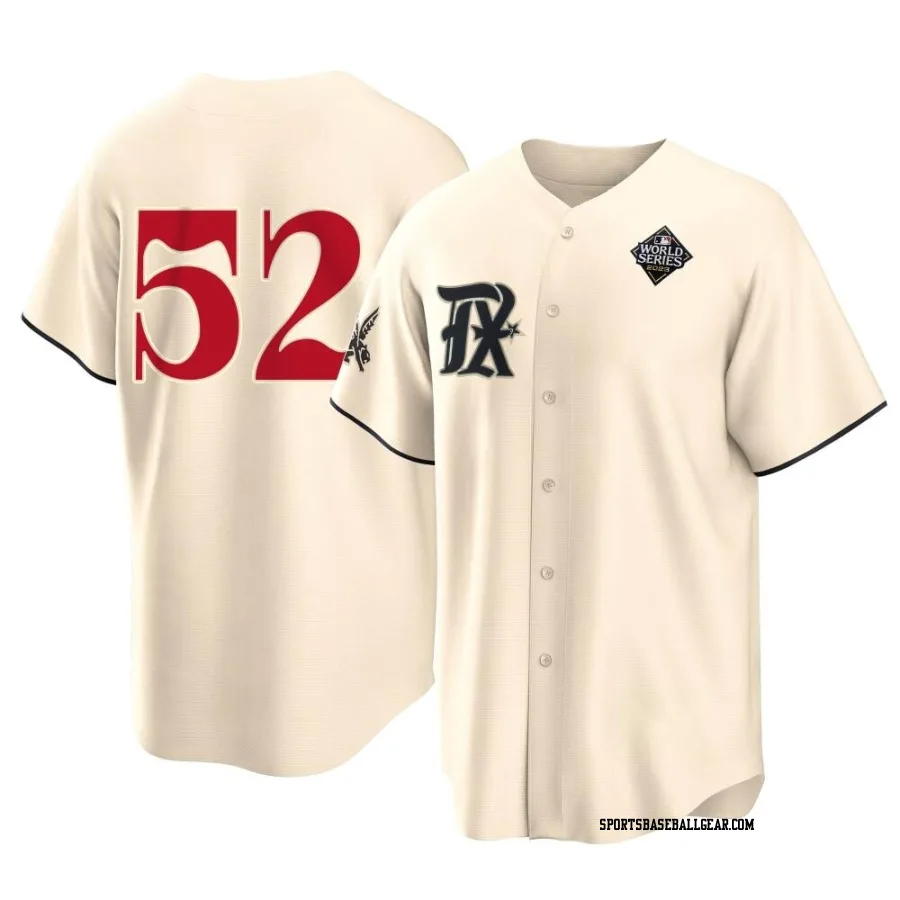 Walter Pennington Youth Texas Rangers Cream Replica 2023 City Connect 2023 World Series Jersey