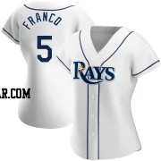 Wander Franco Women's Tampa Bay Rays White Authentic Home Jersey