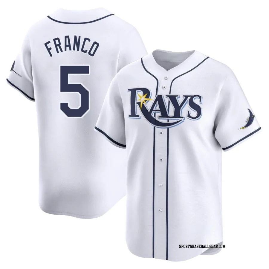 Wander Franco Youth Tampa Bay Rays White Limited Home Jersey