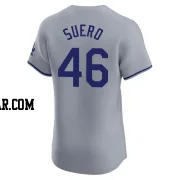 Wander Suero Men's Los Angeles Dodgers Gray Elite Road Jersey