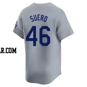 Wander Suero Men's Los Angeles Dodgers Gray Limited Away Jersey