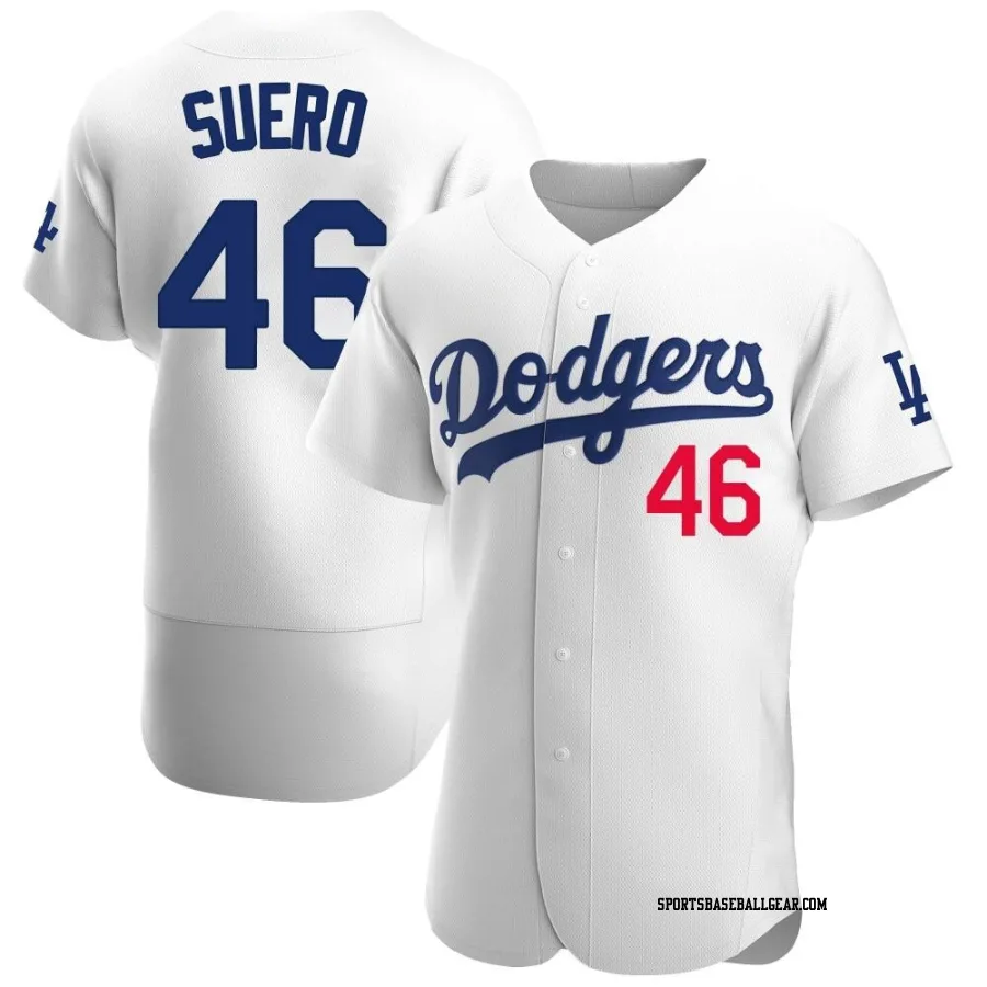 Wander Suero Men's Los Angeles Dodgers White Authentic Home Jersey