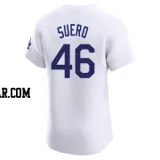 Wander Suero Men's Los Angeles Dodgers White Elite Home Jersey