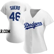 Wander Suero Women's Los Angeles Dodgers White Authentic Home Jersey