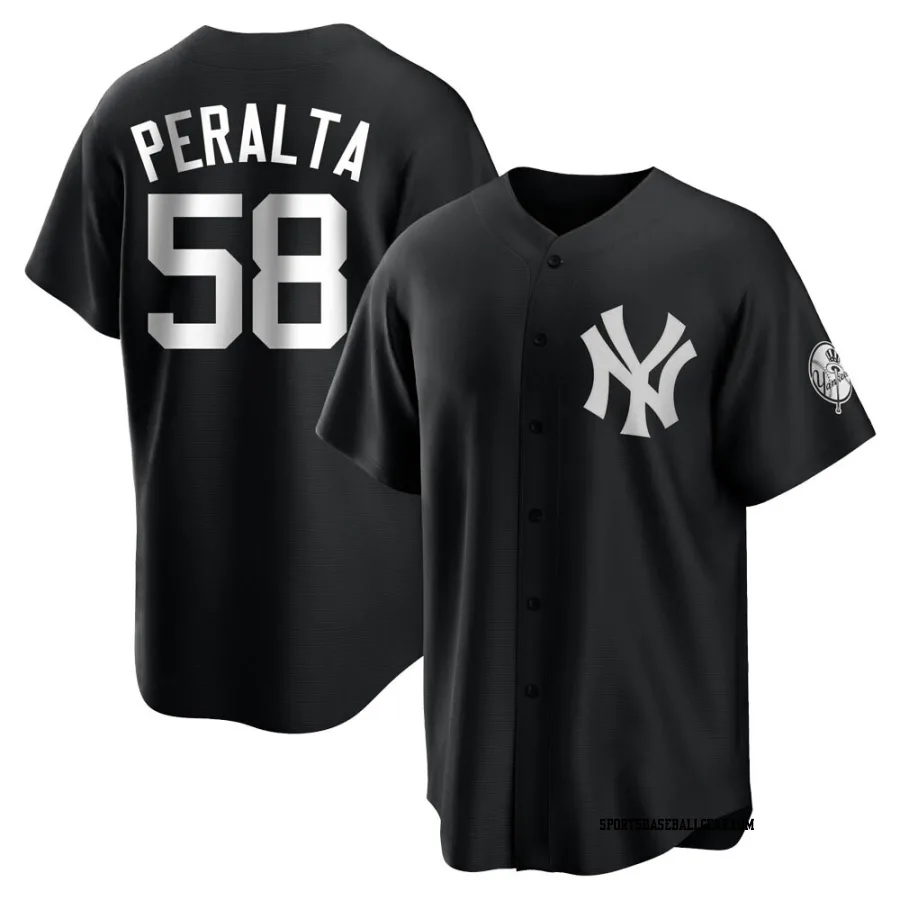 Wandy Peralta Men's New York Yankees Black/White Replica Jersey