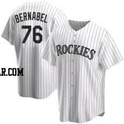 Warming Bernabel Men's Colorado Rockies White Replica Home Jersey