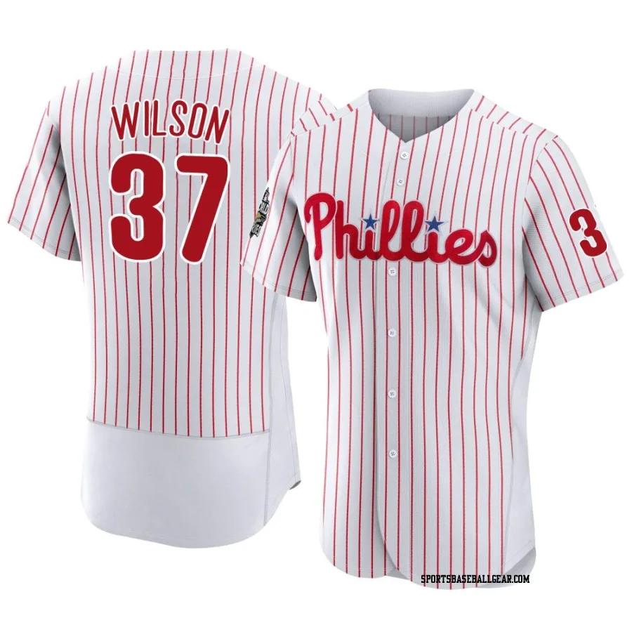 Weston Wilson Men's Philadelphia Phillies White Authentic 2022 World Series Home Jersey