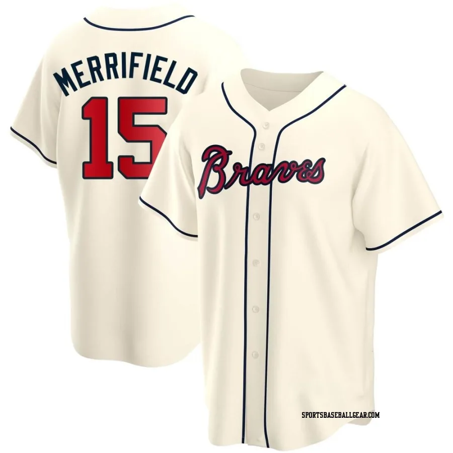 Whit Merrifield Men's Atlanta Braves Cream Replica Alternate Jersey