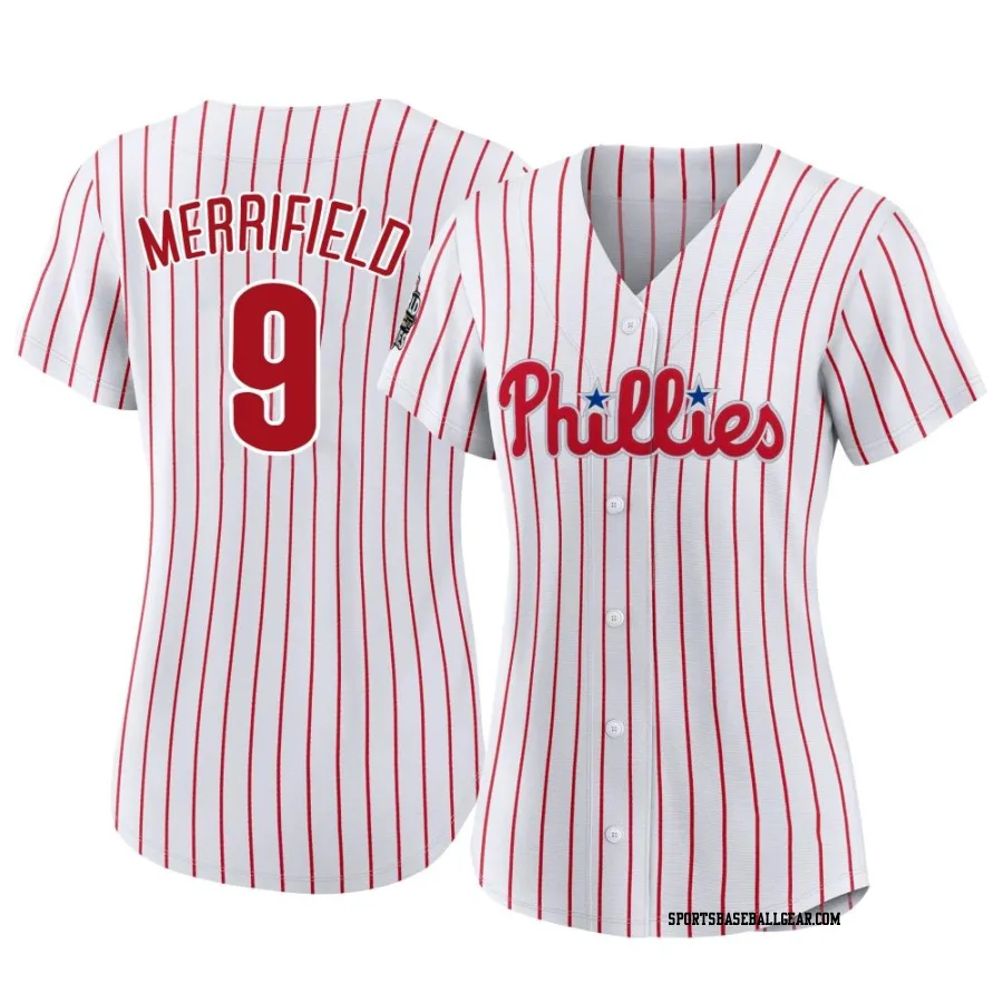 Whit Merrifield Women's Philadelphia Phillies White Authentic 2022 World Series Home Jersey