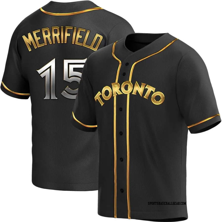 Whit Merrifield Youth Toronto Blue Jays Black Golden Replica Alternate Jersey