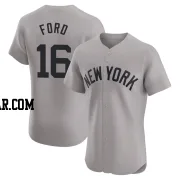 Whitey Ford Men's New York Yankees Gray Elite Road Jersey