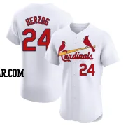 Whitey Herzog Men's St. Louis Cardinals White Elite Home Jersey