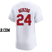 Whitey Herzog Men's St. Louis Cardinals White Elite Home Jersey