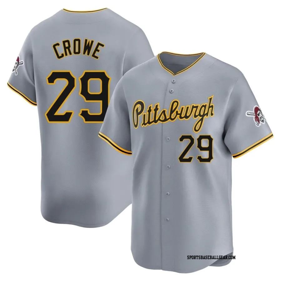 Wil Crowe Youth Pittsburgh Pirates Gray Limited Away Jersey