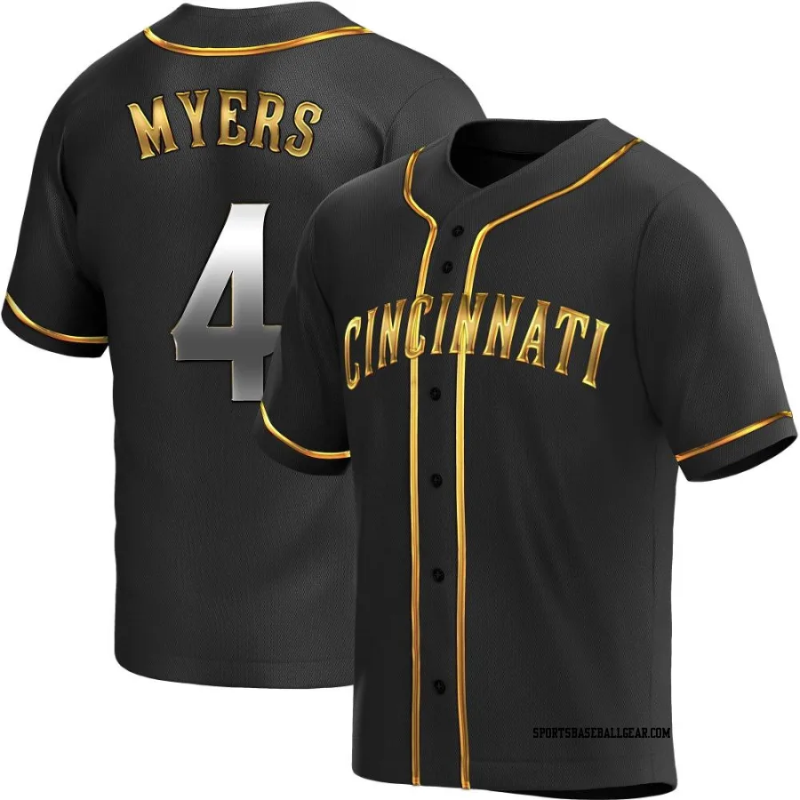 Wil Myers Men's Cincinnati Reds Black Golden Replica Alternate Jersey