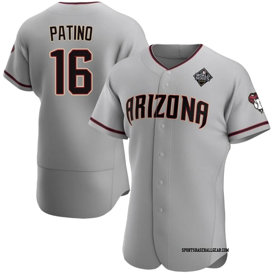 Wilderd Patino Men's Arizona Diamondbacks Gray Authentic Road 2023 World Series Jersey