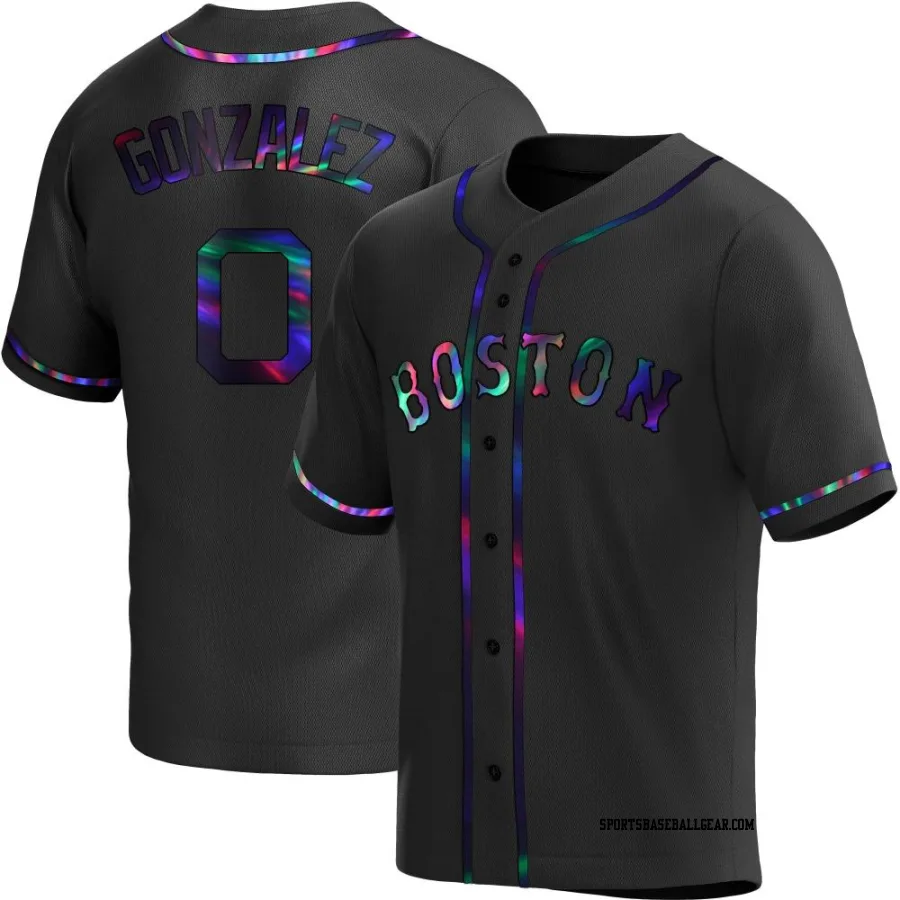 Wilkelman Gonzalez Men's Boston Red Sox Black Holographic Replica Alternate Jersey