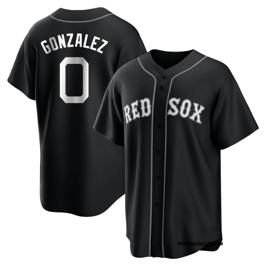 Wilkelman Gonzalez Men's Boston Red Sox Black/White Replica Jersey