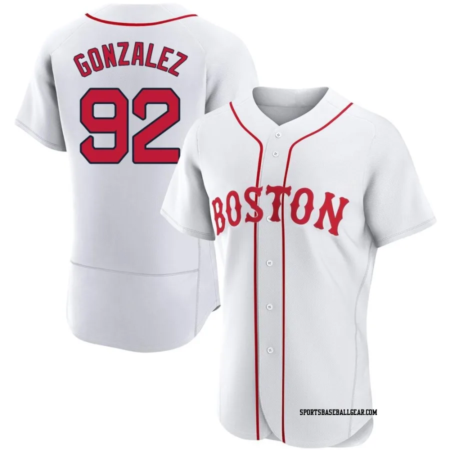 Wilkelman Gonzalez Men's Boston Red Sox White Authentic 2021 Patriots' Day Jersey