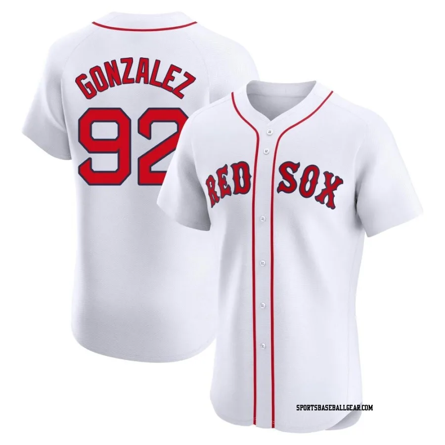 Wilkelman Gonzalez Men's Boston Red Sox White Elite Home Jersey