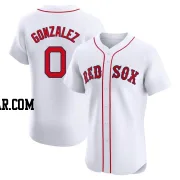 Wilkelman Gonzalez Men's Boston Red Sox White Elite Home Patch Jersey