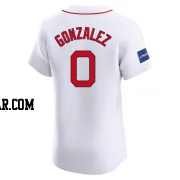 Wilkelman Gonzalez Men's Boston Red Sox White Elite Home Patch Jersey