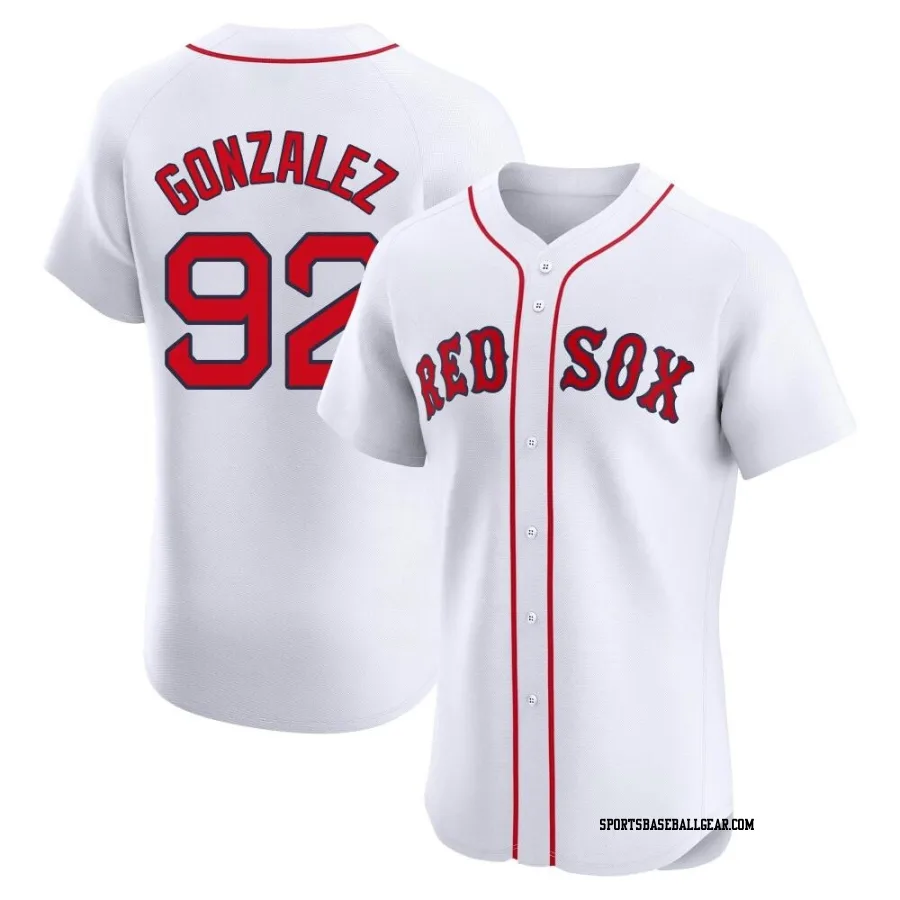 Wilkelman Gonzalez Men's Boston Red Sox White Elite Home Patch Jersey