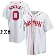 Wilkelman Gonzalez Men's Boston Red Sox White Replica 2021 Patriots' Day Jersey