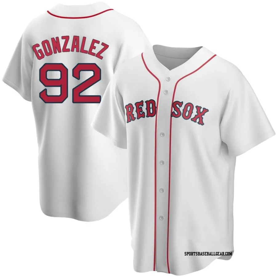 Wilkelman Gonzalez Men's Boston Red Sox White Replica Home Jersey