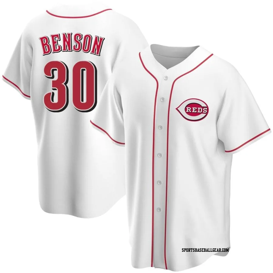 Will Benson Youth Cincinnati Reds White Replica Home Jersey