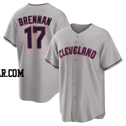 Will Brennan Men's Cleveland Guardians Gray Replica Road Jersey