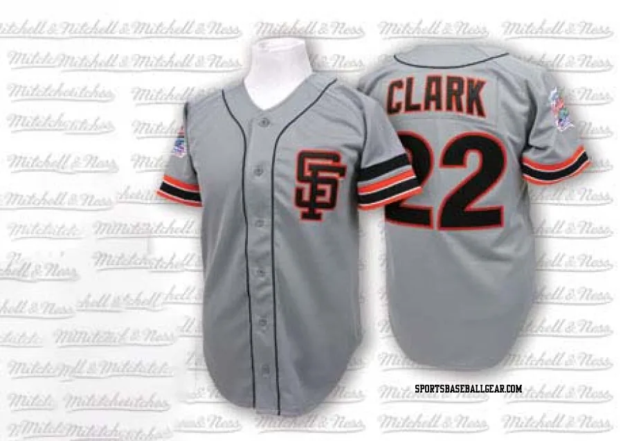 Will Clark Men's San Francisco Giants Grey Replica Throwback Jersey