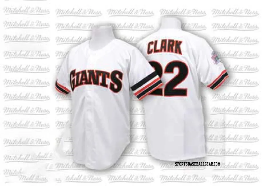 Will Clark Men's San Francisco Giants White Replica Throwback Jersey