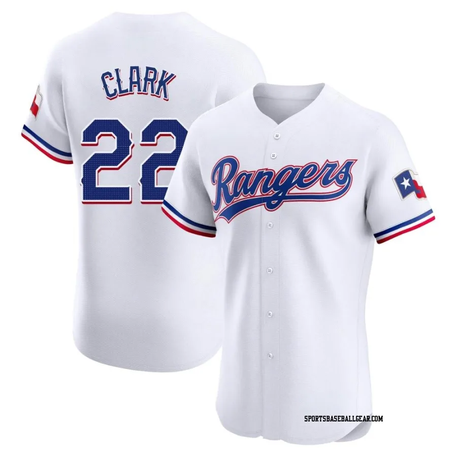 Will Clark Men's Texas Rangers White Elite Home Jersey