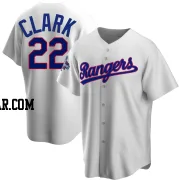 Will Clark Youth Texas Rangers White Replica Home Cooperstown Collection 2023 World Series Champions Jersey