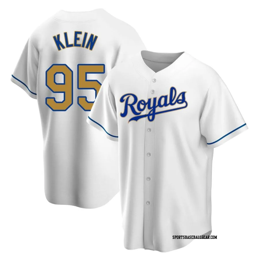 Will Klein Men's Kansas City Royals Gold Replica White Home Jersey