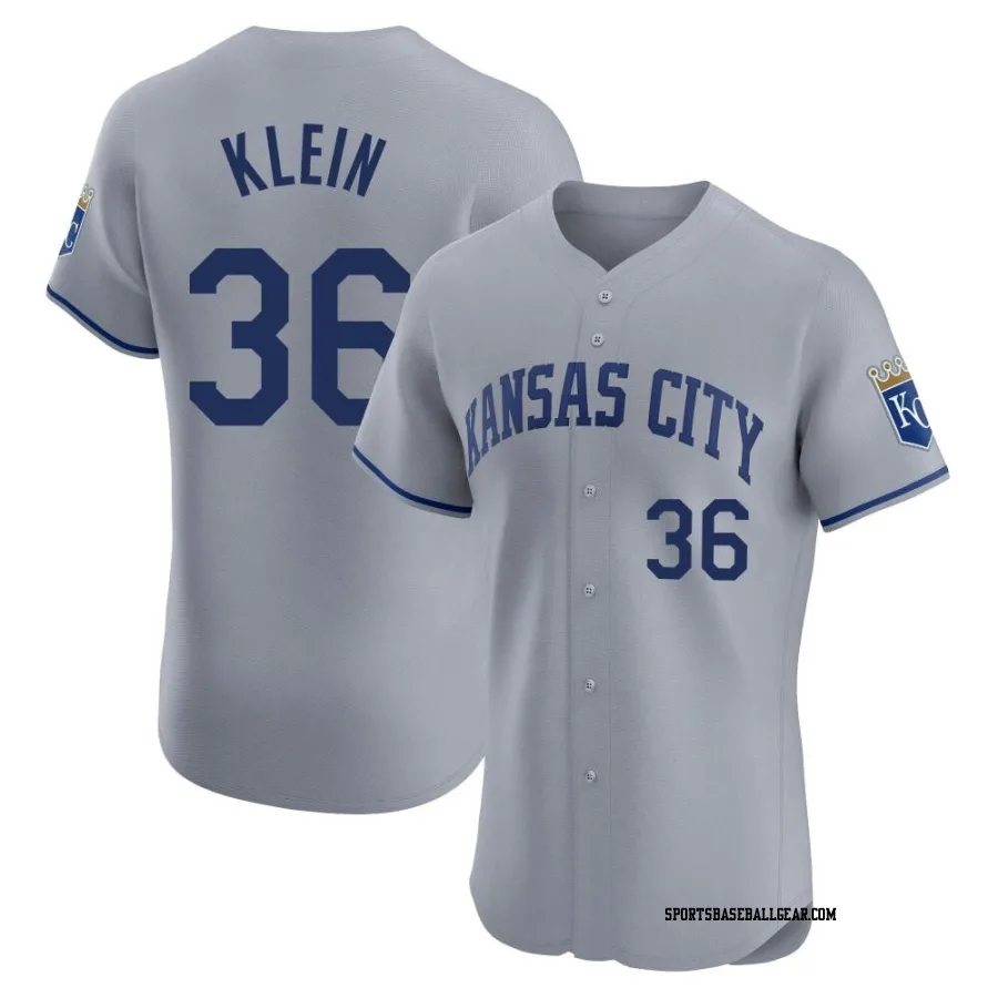 Will Klein Men's Kansas City Royals Gray Elite Road Jersey