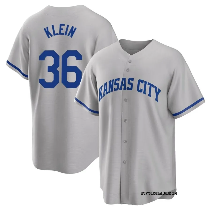 Will Klein Men's Kansas City Royals Gray Replica 2022 Road Jersey