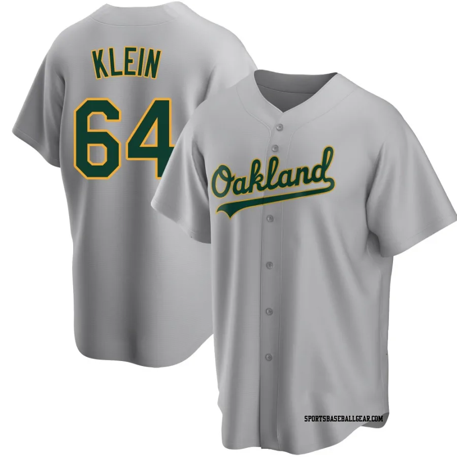 Will Klein Men's Oakland Athletics Gray Replica Road Jersey