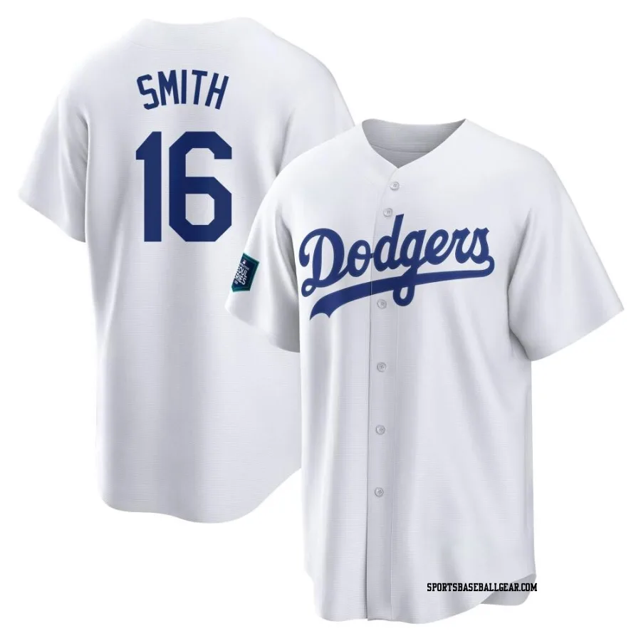 Will Smith Men's Los Angeles Dodgers White Replica 2024 World Tour Seoul Series Home Jersey