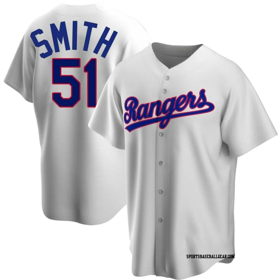 Will Smith Men's Texas Rangers White Replica Home Cooperstown Collection Jersey