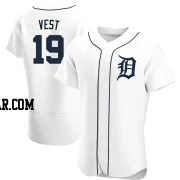 Will Vest Men's Detroit Tigers White Authentic Home Jersey