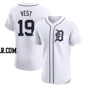 Will Vest Men's Detroit Tigers White Elite Home Patch Jersey