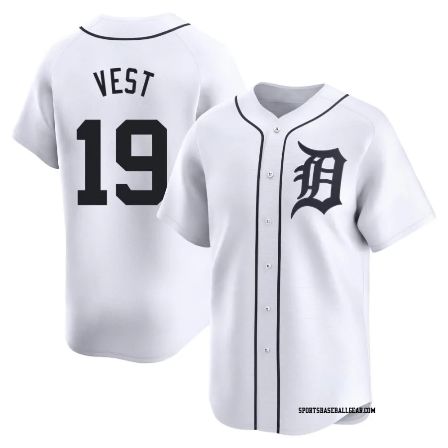 Will Vest Youth Detroit Tigers White Limited Home Jersey