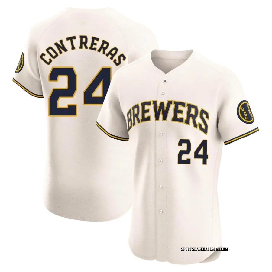 William Contreras Men's Milwaukee Brewers Cream Elite Home Jersey