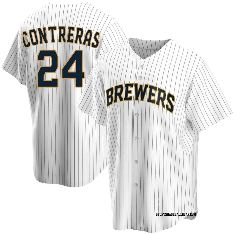 William Contreras Men's Milwaukee Brewers White Replica Home Jersey