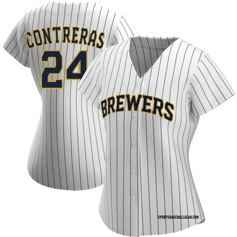 William Contreras Women's Milwaukee Brewers White/Navy Replica Alternate Jersey