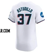 Willians Astudillo Men's Miami Marlins White Elite Home Patch Jersey