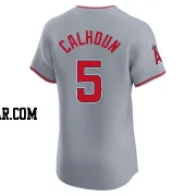 Willie Calhoun Men's Los Angeles Angels Gray Elite Road Jersey