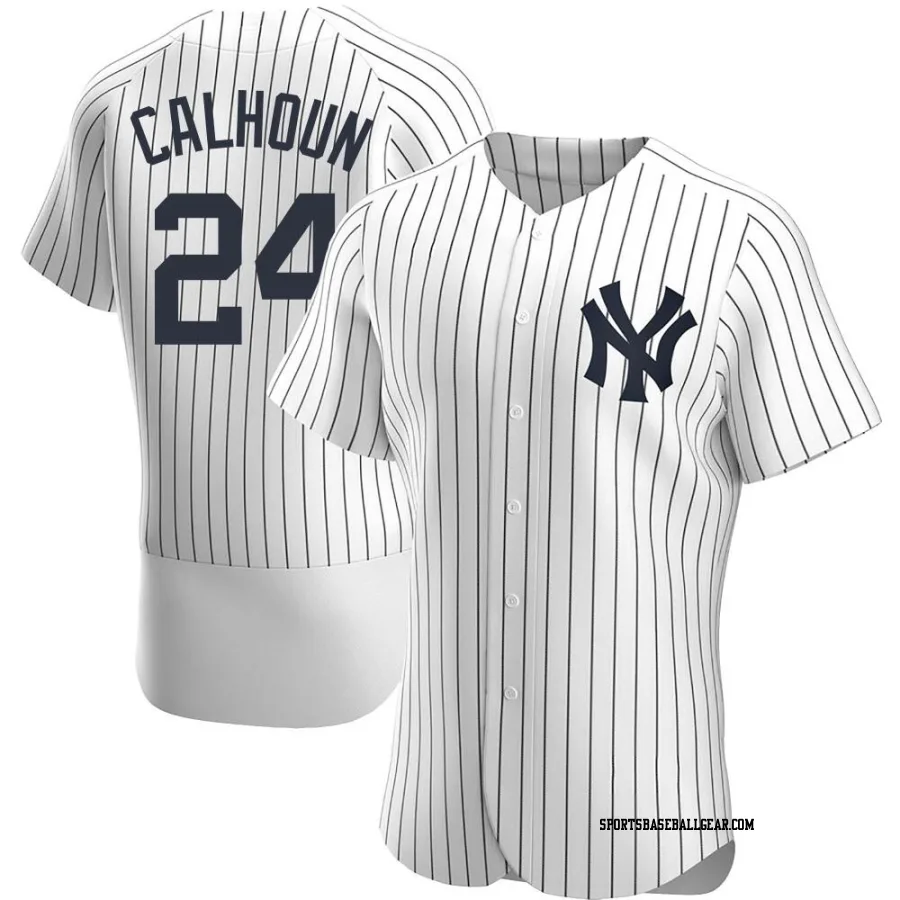 Willie Calhoun Men's New York Yankees White Authentic Home Jersey